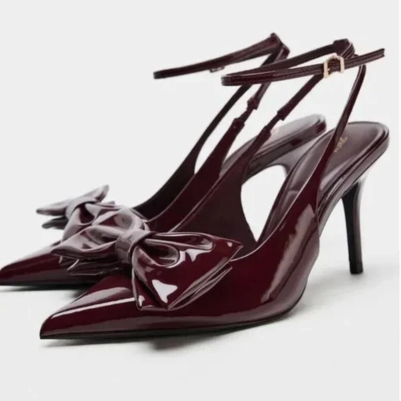 Zara Sling Back Bow Heels - Picture 1 of 7